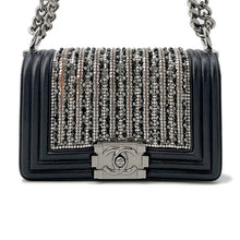 Load image into Gallery viewer, CHANEL Boy Chanel ChainShoulder Bag Black/Silver Lambskin Bijoux Size Small
