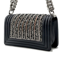 Load image into Gallery viewer, CHANEL Boy Chanel ChainShoulder Bag Black/Silver Lambskin Bijoux Size Small
