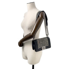 Load image into Gallery viewer, CHANEL Boy Chanel ChainShoulder Bag Black/Silver Lambskin Bijoux Size Small
