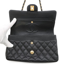 Load image into Gallery viewer, CHANEL Matelasse Double Flap ChainShoulder Bag BlackA01112 Caviar Leather Size 25
