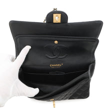 Load image into Gallery viewer, CHANEL Matelasse Double Flap ChainShoulder Bag BlackA01112 Caviar Leather Size 25
