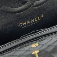Load image into Gallery viewer, CHANEL Matelasse Double Flap ChainShoulder Bag BlackA01112 Caviar Leather Size 25
