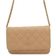 将图像加载到图库查看器中，CHANEL Matelasse Chain wallet BeigeA33814 Caviar Leather
