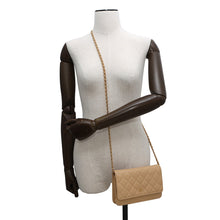 Load image into Gallery viewer, CHANEL Matelasse Chain wallet BeigeA33814 Caviar Leather
