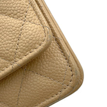 将图像加载到图库查看器中，CHANEL Matelasse Chain wallet BeigeA33814 Caviar Leather
