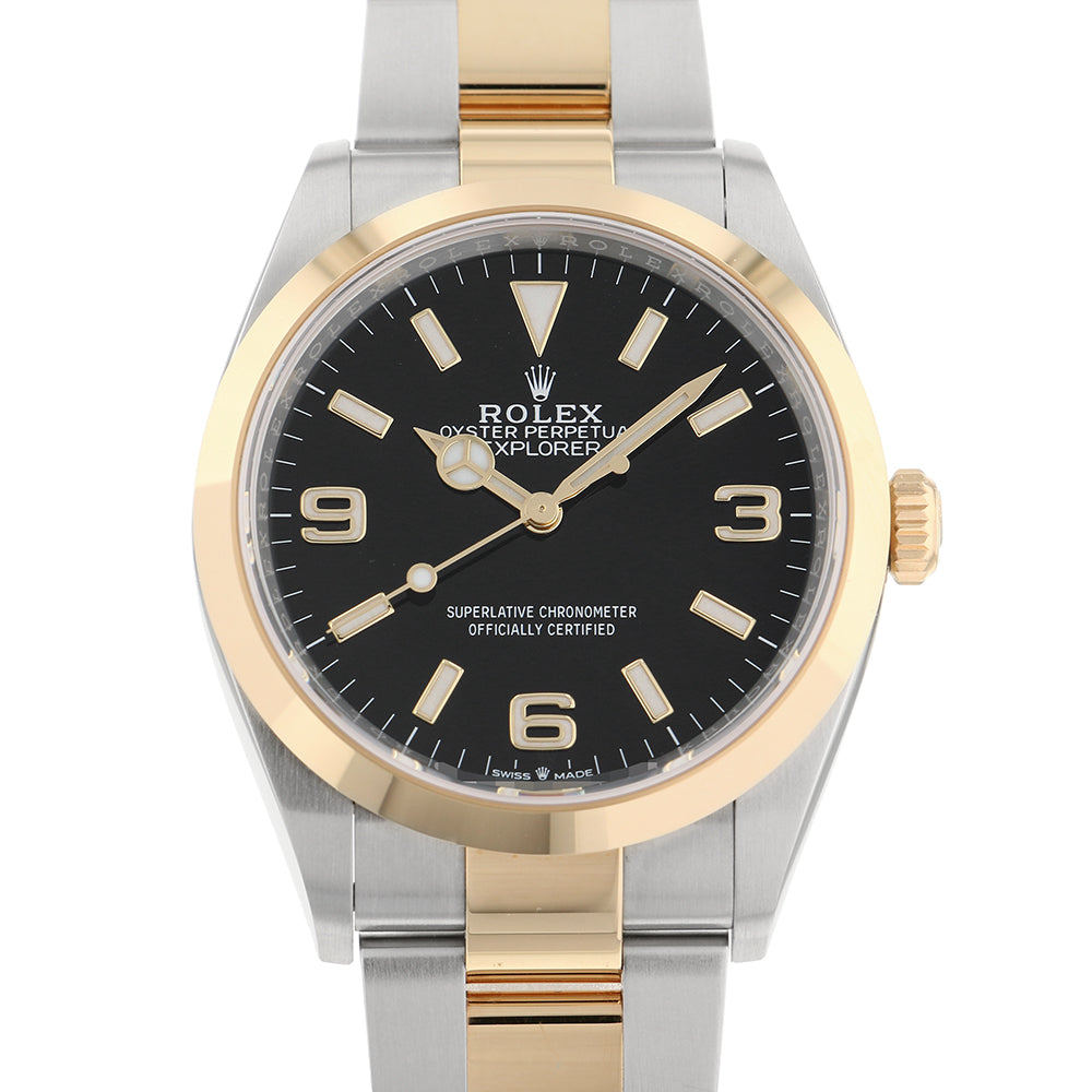 ROLEX Explorer 36 W36mm Stainless Steel K18YG Black Dial124273