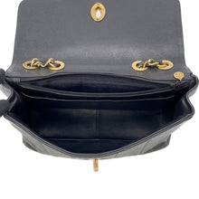 Load image into Gallery viewer, CHANEL Mademoiselle Single Flap ChainShoulder Bag Black Caviar Leather Size 30
