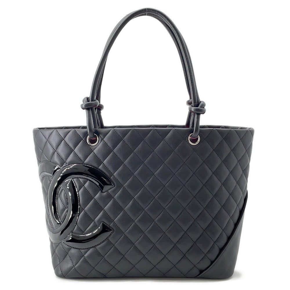 CHANEL Cambon line Tote Bag BlackA25169 Leather Size Large