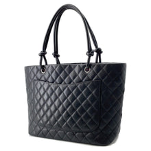 Load image into Gallery viewer, CHANEL Cambon line Tote Bag BlackA25169 Leather Size Large
