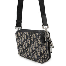 Load image into Gallery viewer, Dior Oblique Zip Pouch Shoulder Bag Navy2OBBC119YSE Jacquard Calf Leather

