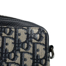 Load image into Gallery viewer, Dior Oblique Zip Pouch Shoulder Bag Navy2OBBC119YSE Jacquard Calf Leather
