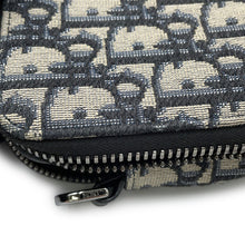 Load image into Gallery viewer, Dior Oblique Zip Pouch Shoulder Bag Navy2OBBC119YSE Jacquard Calf Leather
