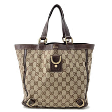 Load image into Gallery viewer, GUCCI GG Canvas Abbey Tote Bag Brown130739 Canvas Leather
