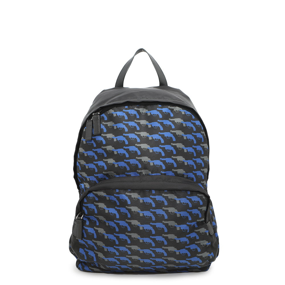 PRADA Pistol Backpack Black/BlueVZ0066 Nylon