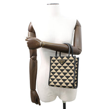 将图像加载到图库查看器中，PRADA ★Symbol EmbroideryFabric Mini Bag Black/Beige1BA355 Canvas
