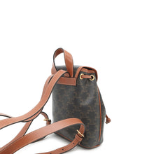 将图像加载到图库查看器中，CELINE Triomphe Falco Backpack Tan197662 PVC Calf Leather Size Mini
