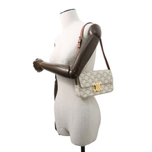Load image into Gallery viewer, CELINE Claude Triomphe One Shoulder Bag White194142 PVC Calf Leather
