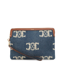 Load image into Gallery viewer, CELINE With StrapSmallPouch Blue/Brown10J502 Denim
