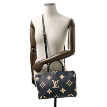 将图像加载到图库查看器中，LOUIS VUITTON Petit Palais Noir/BeigeM58913 Bicolor Monogram Empreinte Leather Size PM
