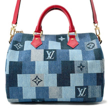 Load image into Gallery viewer, LOUIS VUITTON Speedy Bandouliere Blue/RedM45041 Monogram Denim Size 30
