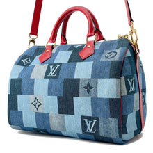 Load image into Gallery viewer, LOUIS VUITTON Speedy Bandouliere Blue/RedM45041 Monogram Denim Size 30
