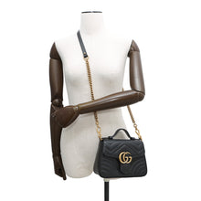Load image into Gallery viewer, GUCCI GG Marmont Top Handle Bag Black547260 Leather Size Small

