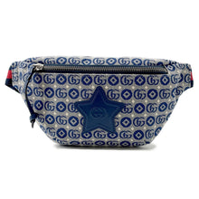 将图像加载到图库查看器中，GUCCI Gucci Kids GG logo jacquard belt bag Blue502095 Canvas
