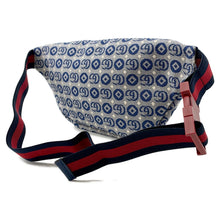 将图像加载到图库查看器中，GUCCI Gucci Kids GG logo jacquard belt bag Blue502095 Canvas
