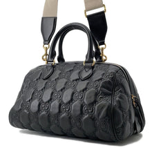 将图像加载到图库查看器中，GUCCI GGMatelasse 2wayTravel Bag Black702242 Leather
