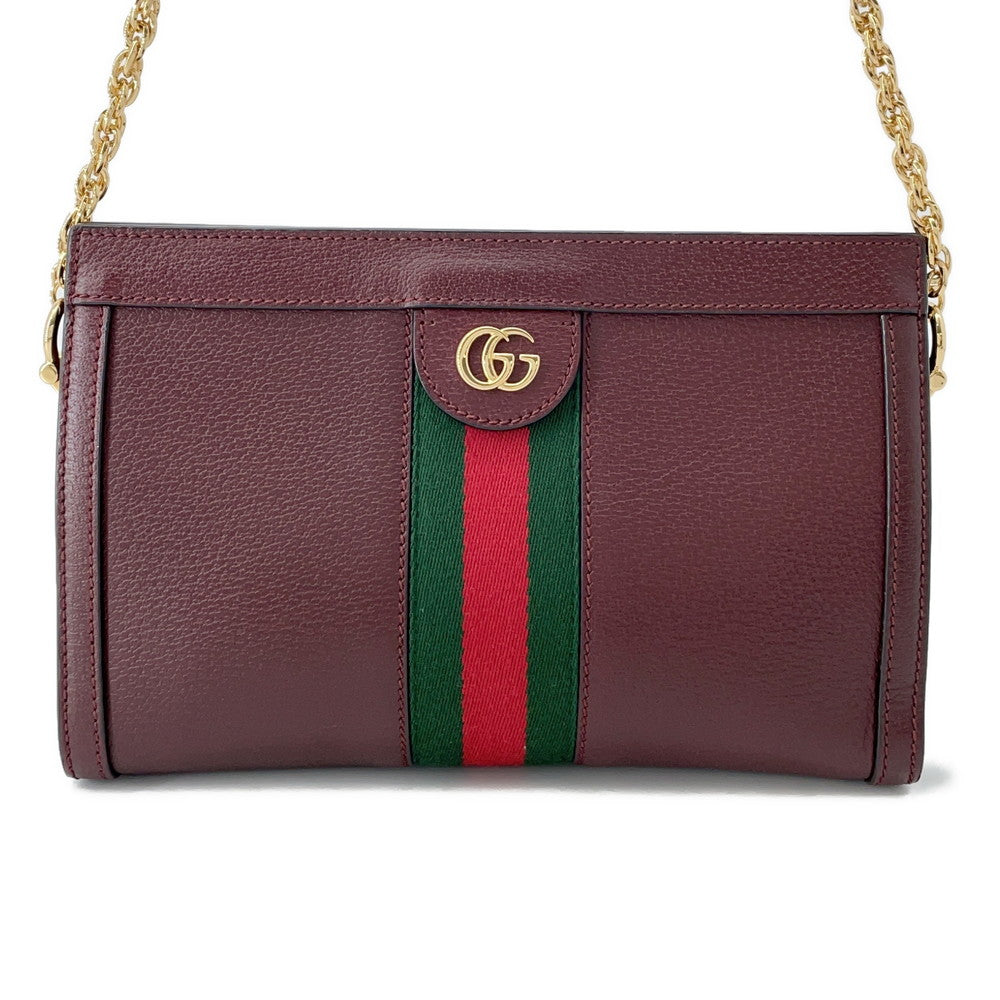GUCCI Ophidia ChainShoulder Bag Bordeaux503877 Leather Size Small