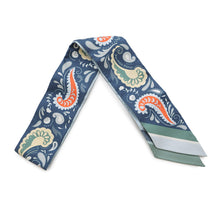 将图像加载到图库查看器中，HERMES Twilly Cheetah Bandana Guepards Bandana Marine Clair/Blue・Ciel/Vert Silk100%
