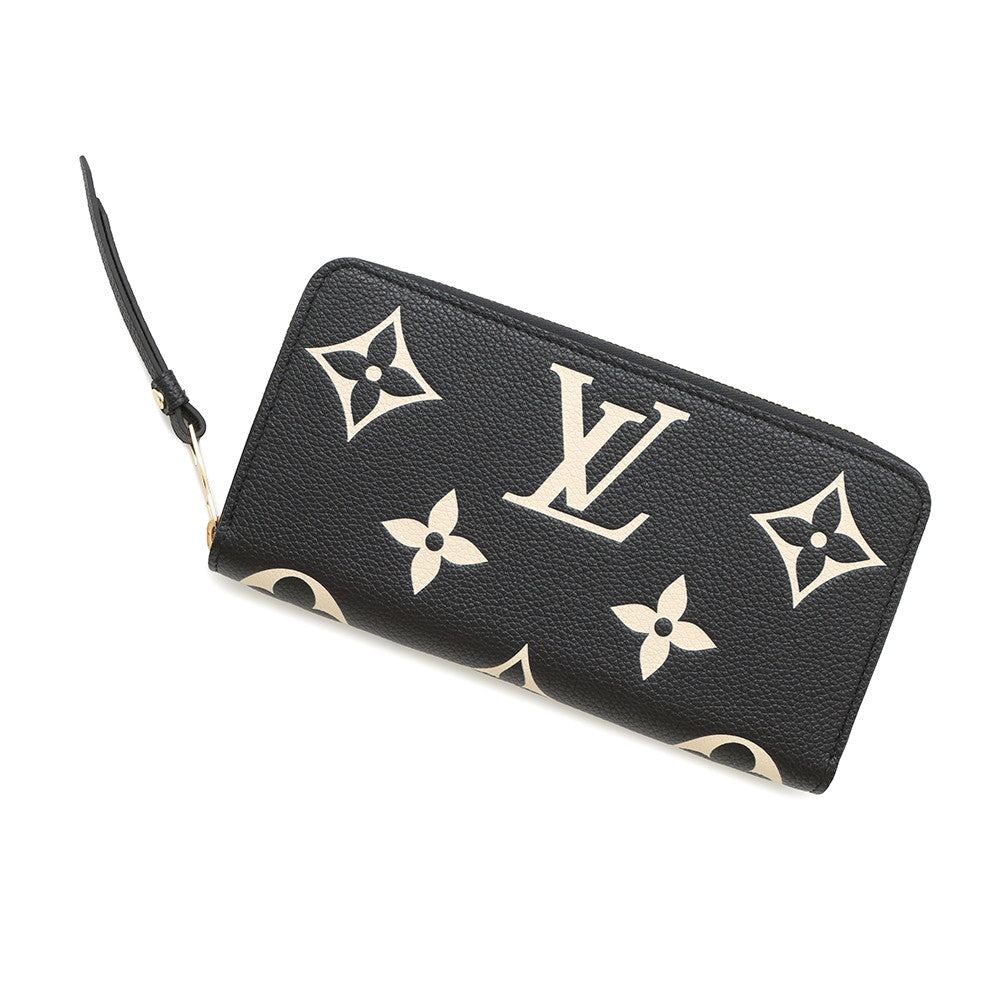 LOUIS VUITTON Zippy Wallet Noir/BeigeM80481 Bicolor Monogram Empreinte Leather