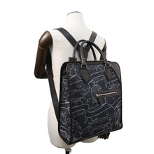 将图像加载到图库查看器中，Berluti Premier Jules Calligraphy 2WAY Backpack Blue/Brown JacquardDenim Leather Size Mini
