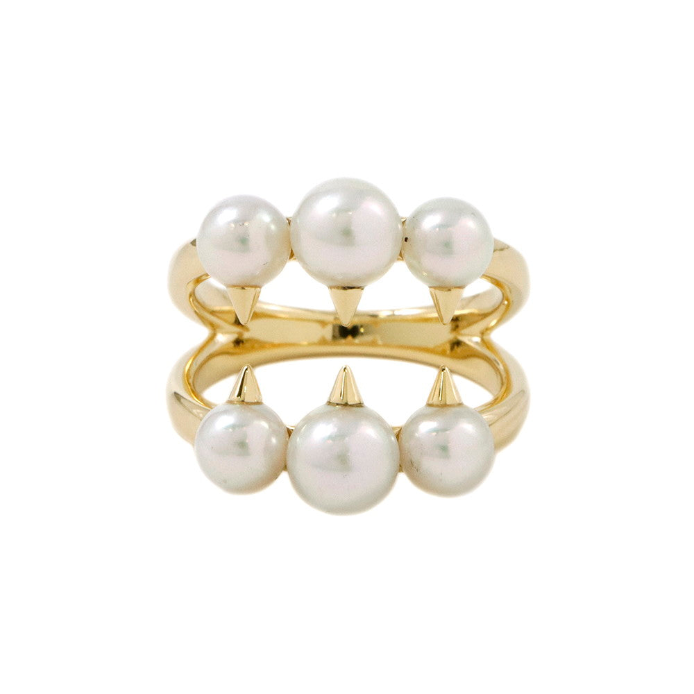 TASAKI Danger Signature Pearl Ring Size #13R-4497-18KYG K18YG Akoya Pearl