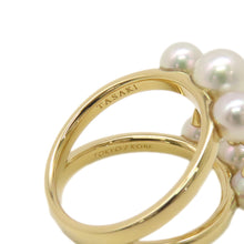 将图像加载到图库查看器中，TASAKI Danger Signature Pearl Ring Size #13R-4497-18KYG K18YG Akoya Pearl
