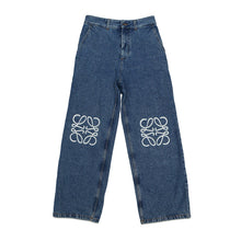 Load image into Gallery viewer, LOEWE Anagram Baggy Jeans Size 34 Blue Polyester65% Cotton35%
