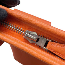 将图像加载到图库查看器中，HERMES Berlango Orange Togo Leather Size PM
