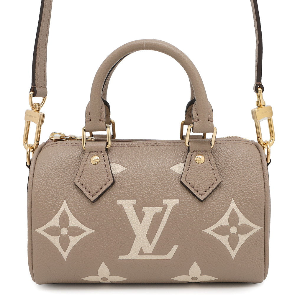 LOUIS VUITTON Nano Speedy TourterelleGrayM82890 Monogram Empreinte Leather Size Nano