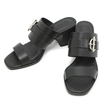 Load image into Gallery viewer, HERMES Sandals 《Cute》 60 Black Calf Leather Size 36 1/2
