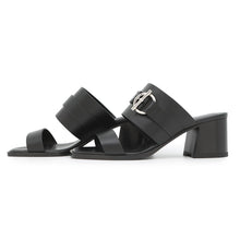 Load image into Gallery viewer, HERMES Sandals 《Cute》 60 Black Calf Leather Size 36 1/2
