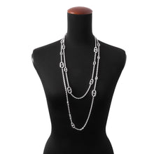 将图像加载到图库查看器中，HERMES Chaine d&#39;Ancre Farandole Long Necklace Size 63&quot; SV925
