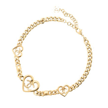 Load image into Gallery viewer, CHANEL CC Logo Heart Necklace/ChokerABA081 Metal Stone
