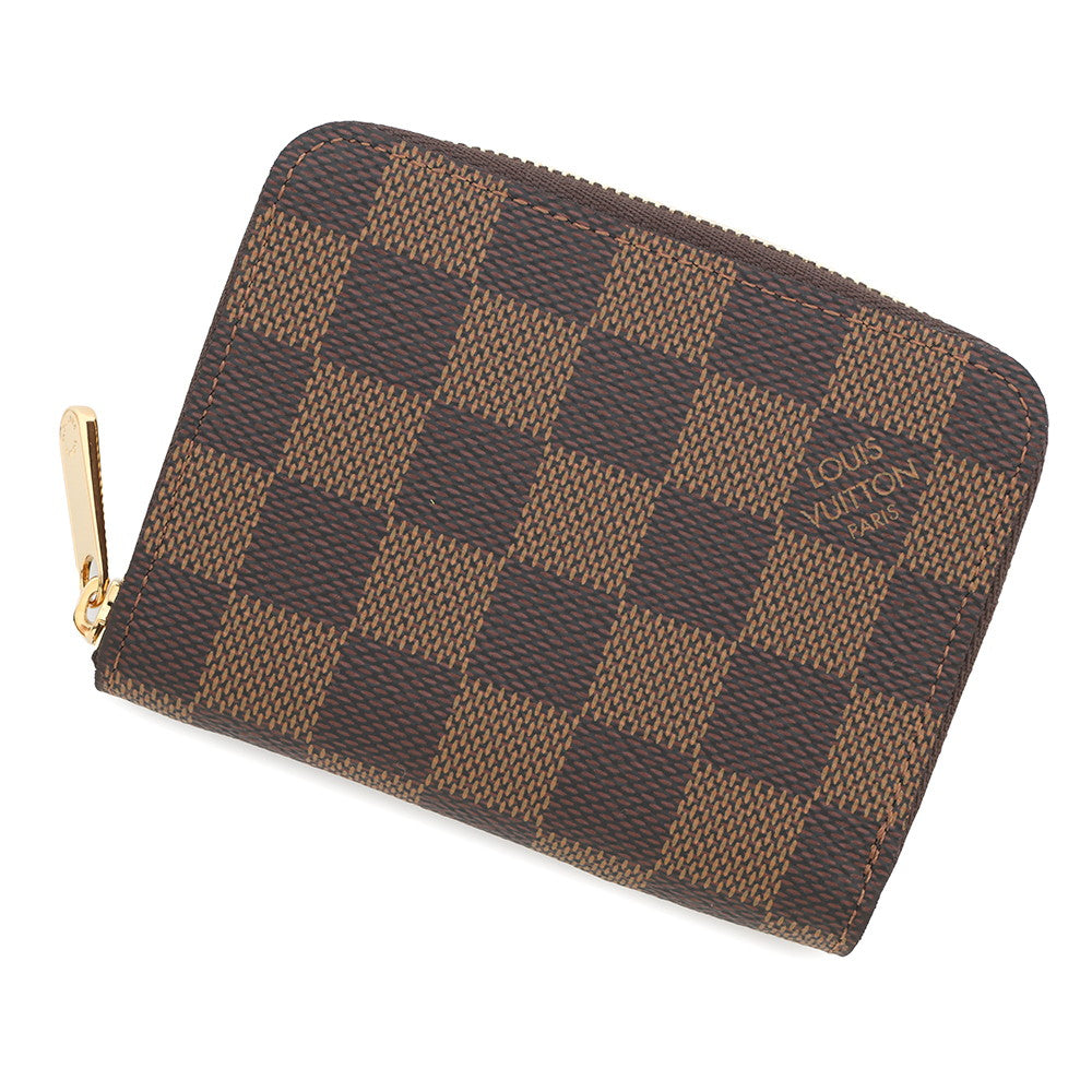 LOUIS VUITTON Zippy Coin Purse BrownN63070 Damier Ebene Canvas