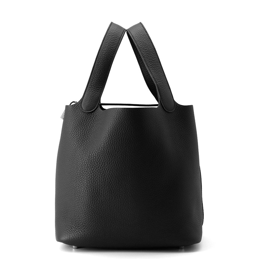 HERMES Picotin Padlock Black Taurillon Clemence Size MM