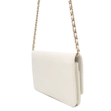 Load image into Gallery viewer, CHANEL Camellia Chain Wallet Camellia Parts Chain WhiteA47421 Caviar Leather
