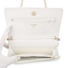 Load image into Gallery viewer, CHANEL Camellia Chain Wallet Camellia Parts Chain WhiteA47421 Caviar Leather

