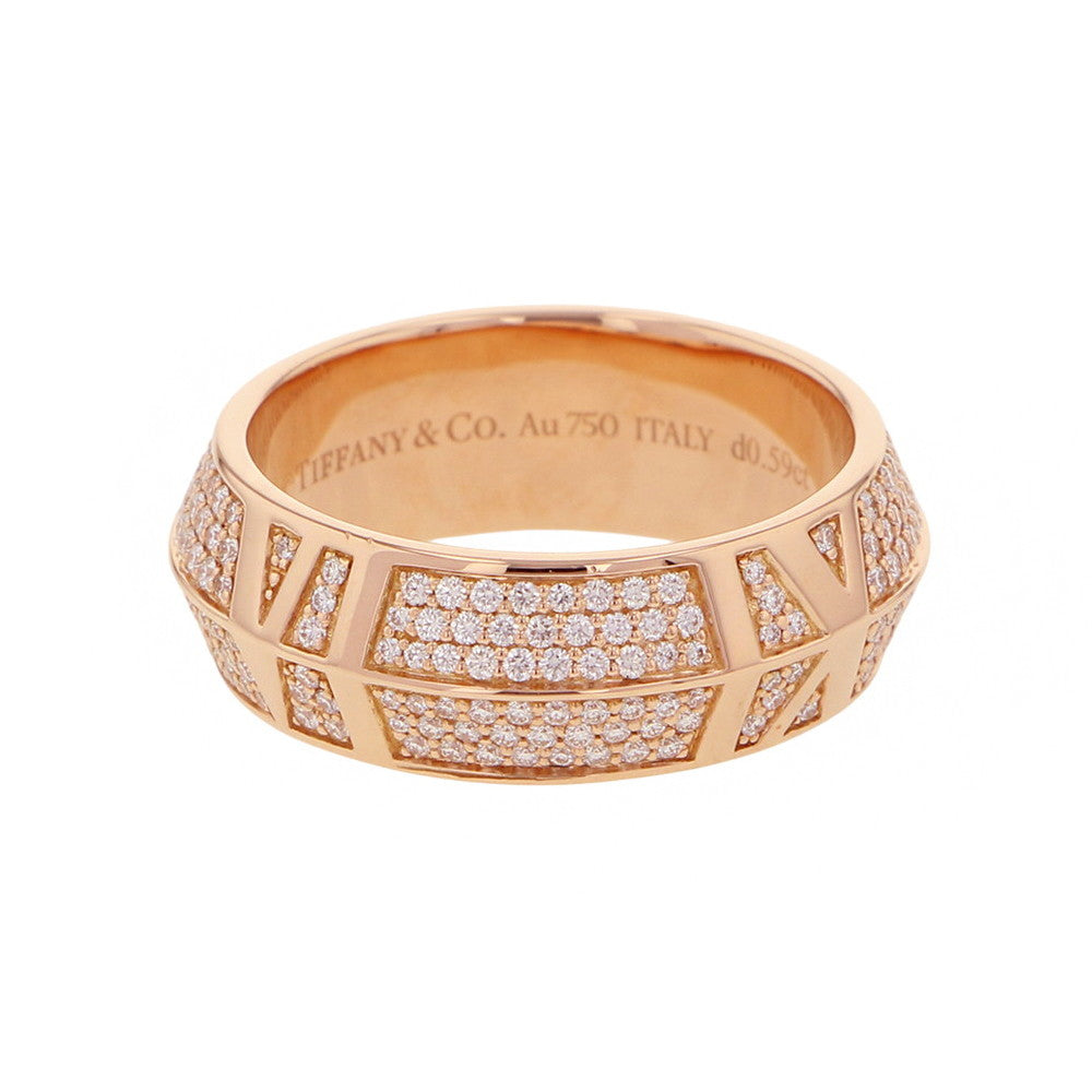 TIFFANY&Co. Atlas X Closed Wide Ring Size Approximately No. 14 18K Pink Gold