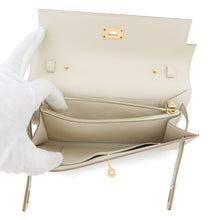 将图像加载到图库查看器中，HERMES ★Kelly Wallet Long To-Go Craie Epsom
