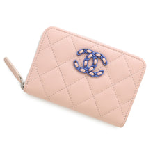 Load image into Gallery viewer, CHANEL Matelasse CHANEL19 Zip Coin Purse Pink/BlueAP3716 Caviar Leather
