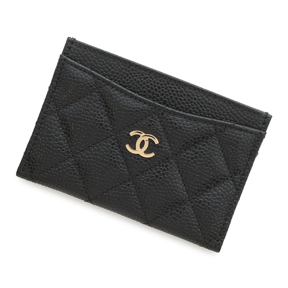 CHANEL Matelasse Card Case BlackAP0213 Caviar Leather